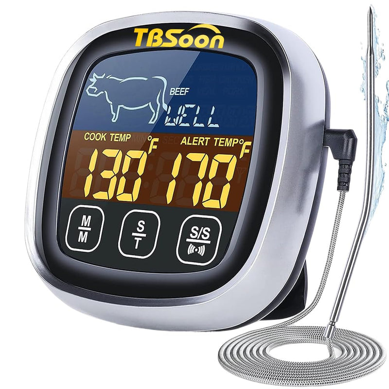 Multifunctional Digital Thermometer for Cooking,Food Thermometer+Thermometer Alarm+Kitchen Timer,Large Color Screen,Instant Read,Fast Response,grill bbq accessories,Kitchen Oven Meat Thermometer-DMT02 DMT02