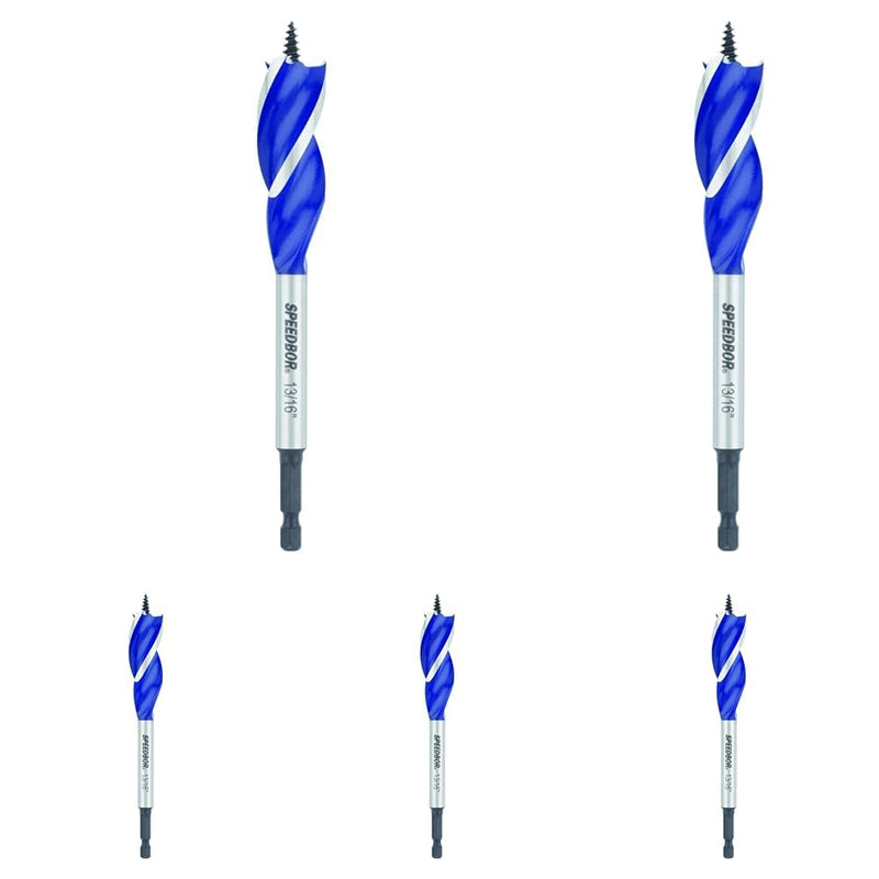 IRWIN SPEEDBOR Tri Flute Wood Drill Bit 13/16"(3041017), Black (Pack of 5) Pack of 5 13/16-Inch Bit