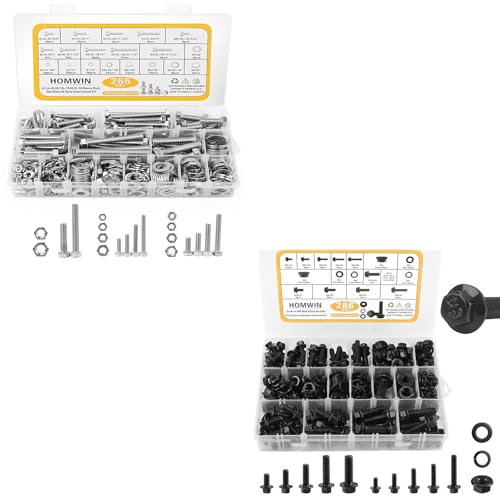 255Pcs Stainless Steel Bolts Nuts Kit and 286Pcs Flange Metric Bolt Assortment Bundle