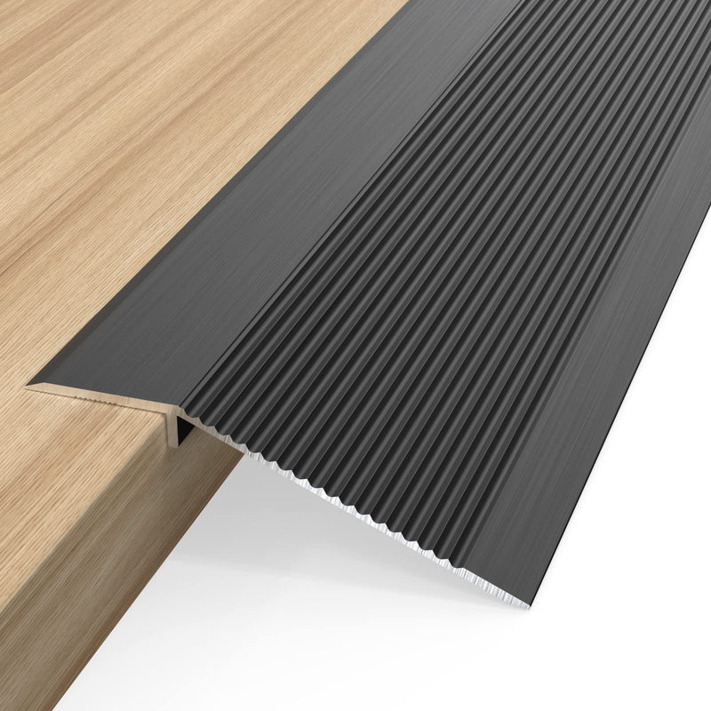 Floor Transition Strip - Aluminum Transition Strips Threshold Ramps for Doorway Aluminum Floor Reducer Molding for Carpet/Entry Door/Tile/Threshold/Wheelchair (Black, 48''x4'') Black 48''x4''