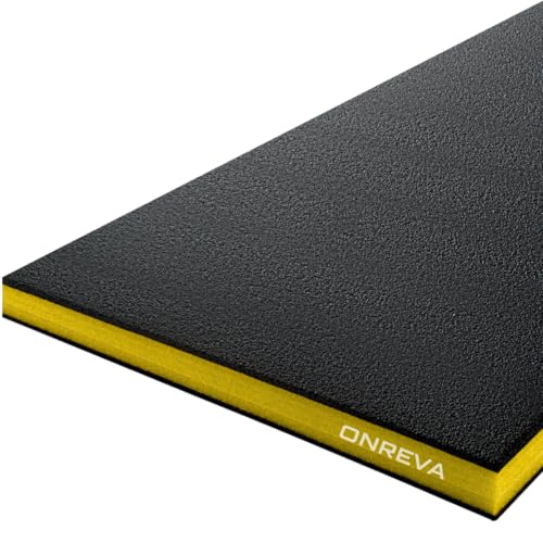 ONREVA Tool Box Foam Organizer 48x24x1 inch 1PC, Kaizen Sheets for Pro Tool Control, Custom Tool Shadow Inserts for Cases & Drawers, High Density Polyethylene Foam, Black with Yellow