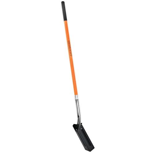 56 Inch Heavy Duty Trenching Shovel, 4-Inch V-Cut Blade Fiberglass Handle