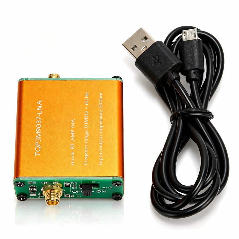 Low Noise Amplifier, 0.1 MHz-6 GHz RF Broadband Amplifier 20 dB LNA Amplifier Full Band Amplifier for Shortwave FM Radio (Ship with 2500 mAh Li-ion Battery) Ship with 2500 mAh Li-ion battery Ship with 2500mah Li-ion battery