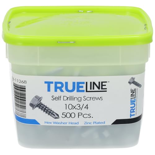 TrueLine 86-11268-500PK Self-Tapping Sheet Metal Screws, 10 x 3/4 in.