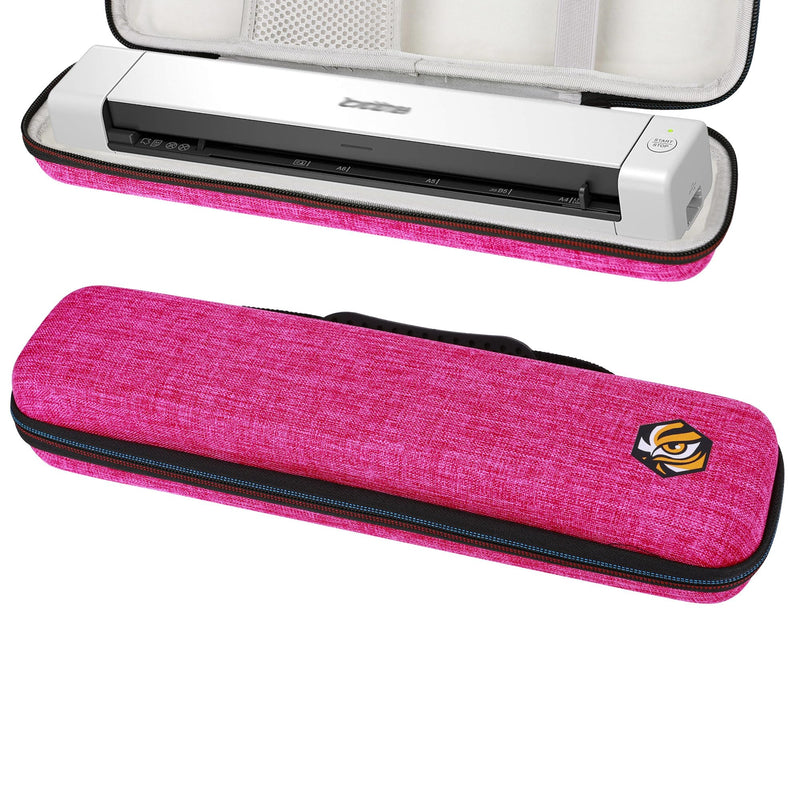 Scanner Travel Case Compatible with Brother DS-640/740D/720D/940DW, Doxie Go SE Duplex Compact Mobile Document Scanner Storage Bag (Rose red) Rose red