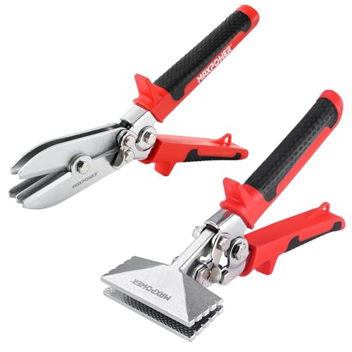 MAXPOWER Sheet Metal Hand Seamers, 5 Blades Pipe Crimper and 3-inch Straight Jaw Sheet Metal Bender with Ergonomic Soft Grip Handle 3" straight + pipe crimper