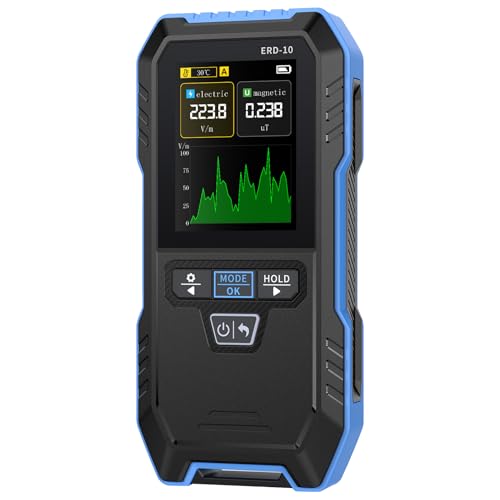 EMF Meter, Electrosmog Meter, 3-in-1 Radiation Meter, Measurement of EF MF RF Automatic Alarm if the Standard is Exceeded, TFT Color Screen for Home, Office and Children's Room.