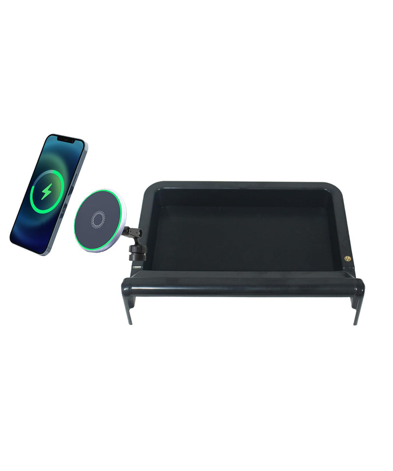 Car Phone Holder for Toyota RAV4 2019-2025 Accessories Apply to 7/8 Inch Touch Screen 15W Fast Wireless Charger Screen Fixed Clip Cell Phone Mount with Dashboard Storage Tray