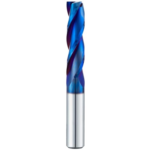 Upcut Spiral Router Bit 1/2 Inch Shank, 1/2 Inch Cutting Diameter, 2 Inch Cutting Length Solid Carbide with NACO Coating CNC Router Bits for Wood Cut, Trimming, Carving 1/2" Dia - 2" CL -1/2" Shank UP CUT