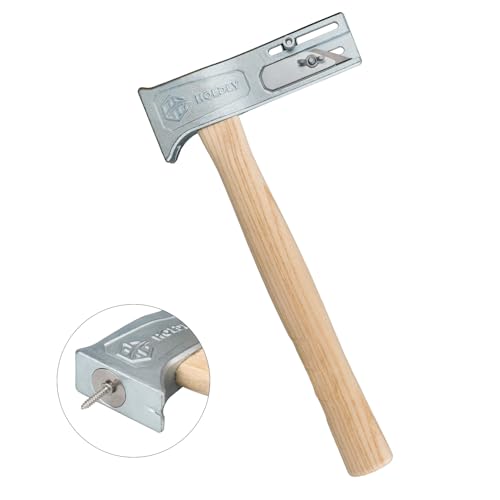 Magnetic Roofing Hammer with Sliding Gauge and Utility Knife,All-in-One Roof Repair Tool for Shingles, Felt Caps and Nails,Efficient Magnetic Hatchet for Professional and DIY Roofing