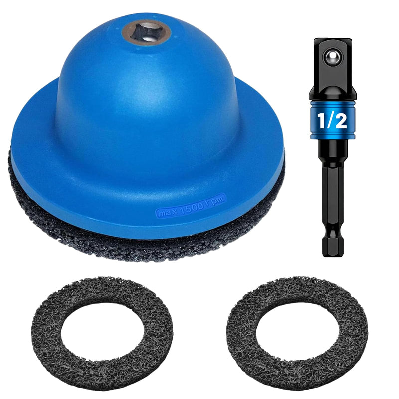 Wheel Hub Grinder Car with 1/2 Inch Impact Wrench, 2 Sanding Discs | 90-150 mm car wheel hub brush set wheel hub cleaner for car workshops and DIY 1/2 inch square drive