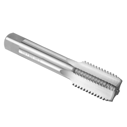 uxcell Hand Bottom Tap 1"-1/4"-7 BSW 2B Thread Bottoming Style Threading Taps High Speed Steel HSS6542 Straight Flutes Screw Tapping Tool