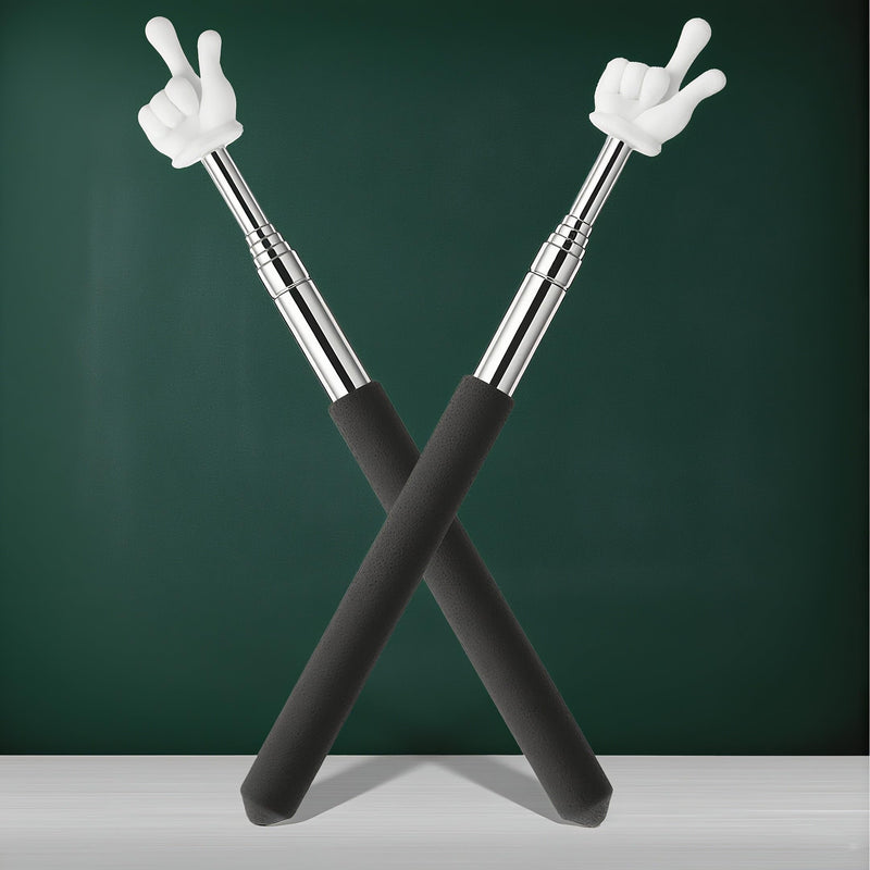 2 Pcs Finger Pointer Stick Telescopic Teachers Pointer Finger Retractable Pointer for Classroom & Kindergarten Supplies (Black)