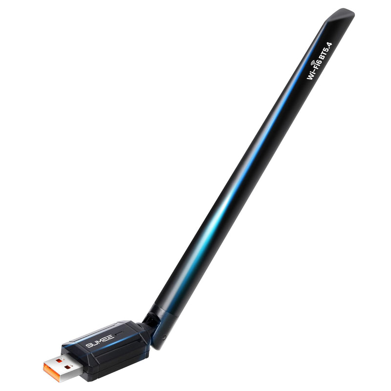 SUMEE 2-in-1 USB Bluetooth 5.4 & WiFi 6 Adapter for PC Desktop, AX900Mbps Dual-Band 5GHz/2.4GHz, 6dBi High Gain Antenna, Wireless Transmitter/Receiver, Plug & Play for Windows 10/11/7 BT5.4+WIFI