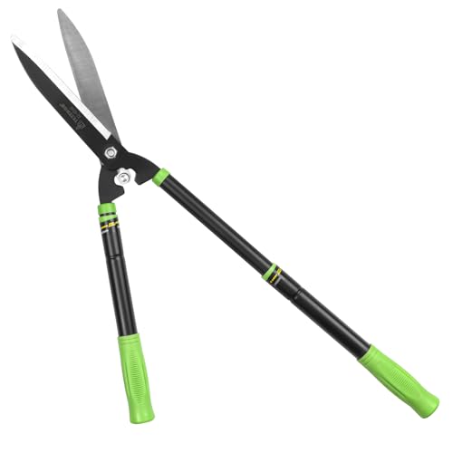 Telescoping Hedge Shears with Sharp 8 Inch Blades for Shrubs and Bushes