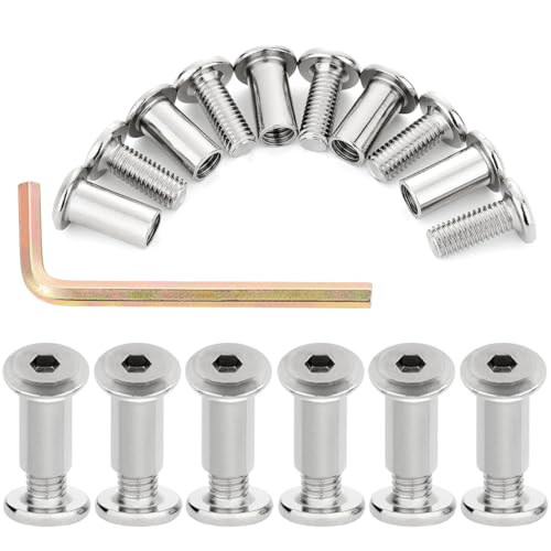 100 Pcs M8x20mm Silver Furniture Bolts for Skateboard Trucks,Bike Racks 100