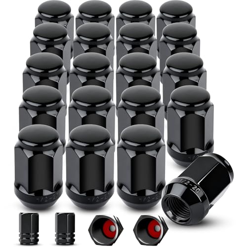 20pcs 1/2-20 Closed End Black Lug Nuts, 1.38"-35mm Tall, 3/4"-19mm Hex 20pcs 1/2-20 1.38" long