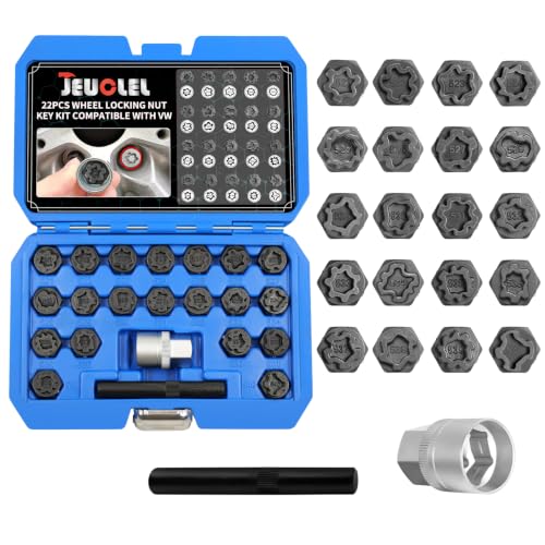 22PCS Wheel Locking Nut Key Kit Compatible with VW VAG Volkswagen Kit 22 pieces