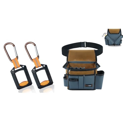 2pcs Zip Tie Holder,Zip Tie Organizer for Zipties Arrangement,14 Pocket-Electrician Tool Pouch with Belt