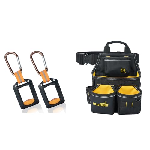 2pcs Zip Tie Holder,Electrician Tool Pouch with Belt,13 Pocket-Tool Bag