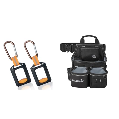 2pcs Zip Tie Holder,Zip Tie Organizer for Zipties Arrangement+Electrician Tool Pouch with Belt,13 Pocket-Tool Bag