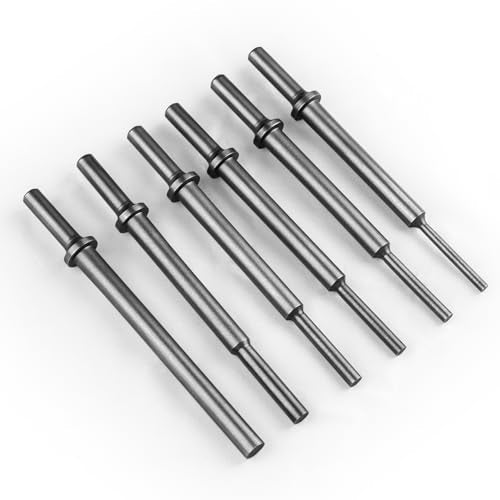 MonkeyKingBar-Pneumatic Drift Punch 6pcs Set, 0.401 Inch Round Shank,3/16-1/2 Inch Tips, 7 Inch Length, Steel Punches for Removing Rusted Bolts