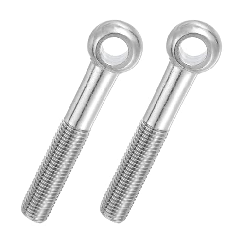 PATIKIL 2 Pcs M20x120mm Shoulder Swing Lifting Eye Bolt, 304 Stainless Steel Metric Half Tooth Thread Fisheye Eye Slip Hole Screw Rigging Bolt Metal Fasteners Screws, Silver Tone
