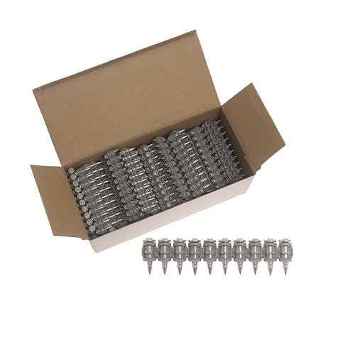 1000x Collated Concrete Nails 3/4 Inch (19mm) for Hilti BX 3 (BX3) Cordless Concrete Nailer, B3 MX Collated Strip, Full Round Head Hardened Steel Pins for Metal Track, Drywall & Concrete 3/4'' (19mm) 1000