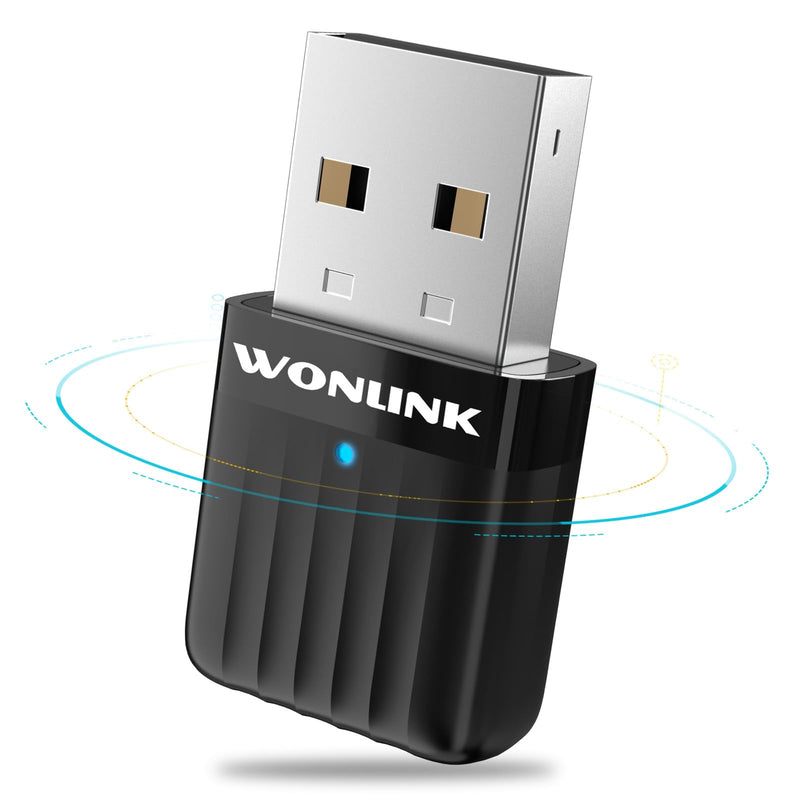 AC650 USB WiFi Adapter for PC Desktop, 2.4G/5G Dual Band Wireless Dongle, WiFi Network Adapter with Drive-Free for Windows7/10/11, AP Mode (NA1500) Black