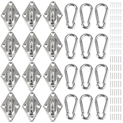 Wall Mount for Resistance Bands, Workout Anchors Wall Resistance with Hook for Fitness Bands, Space Saving Workout Equipment for Home Gym Weight Straps Suspension Training Exercise 12 Pack