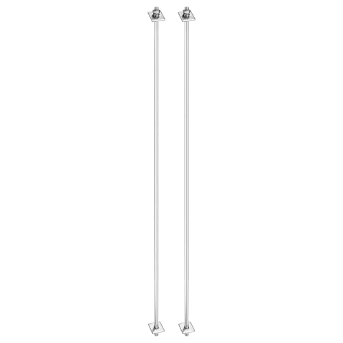 uxcell 2Pcs M6x500mm 304 Stainless Steel Double End Threaded Stud Screw Bolt with Nuts, Square Flat Washers & Spring Washers for House Maintenance, Silver Tone 2