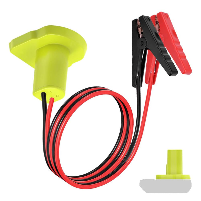 Jumper Cables Adapter Compatible with Ryobi 18V Battery, 8AWG 3.3FT Portable Battery Jump Starter Automotive Booster Cables Power for Car Jump Starting Using Tool