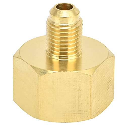 Brass Refrigerant Adapter, R134A Refrigerant Tank Adapter, W21 and 1/4SAE Air Coolant Converter Connection for AC Refrigerant System