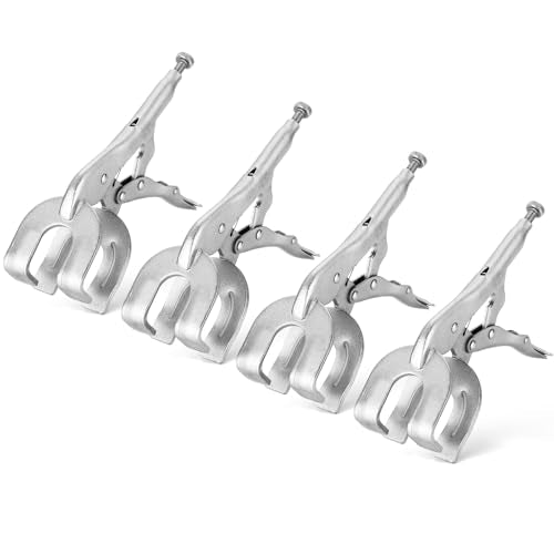 NATGAI 9" Locking Pliers Set, 4 Pack Metal Welding Clamps with Quick-Lock Release, Heavy Duty C-Clamp Vice Grips for Welding, Woodworking, Auto Repair, Sheet Metal Holding (4 Pack)