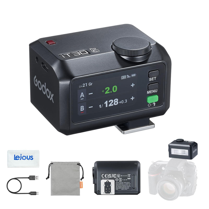 Godox iT30Pro-C TTL Mini Flash for Canon Cameras, Touchscreen 1/8000s HSS 2.4G Wireless Flash Speedlite, Built-in Battery