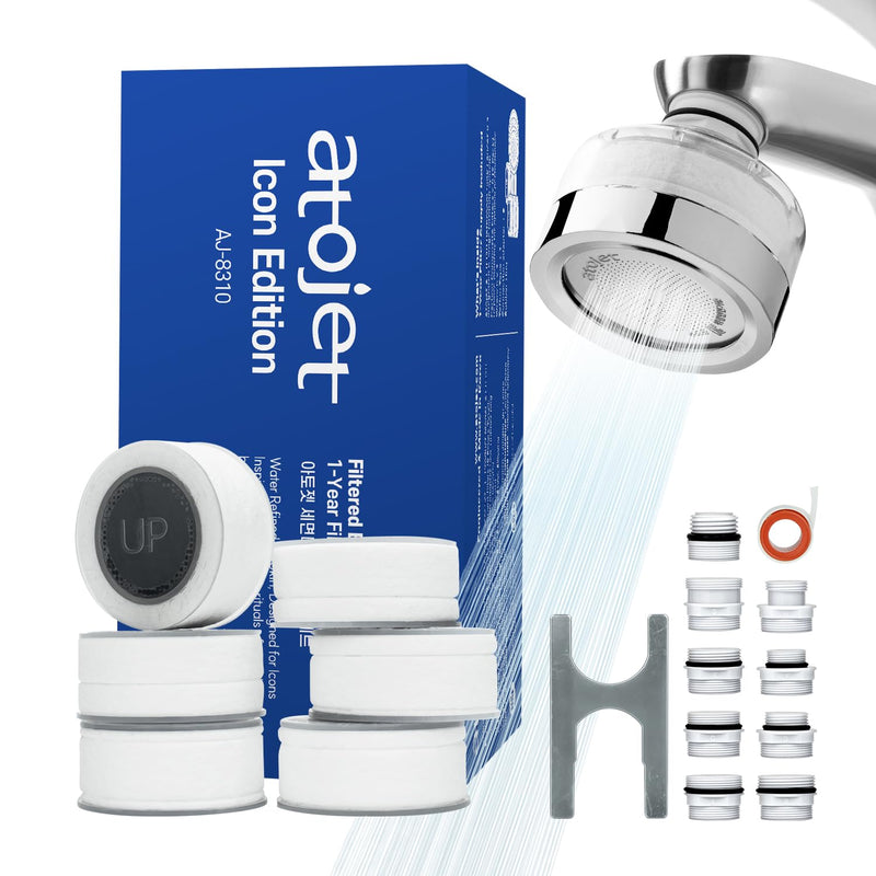 Cleansing Washbasin Faucet Filter Inspired By Korea's Beauty Culture - Pure Carbon Filters for Bathroom (1 Year Supply) (AJ8310C-SET-1YR) 1 YEAR