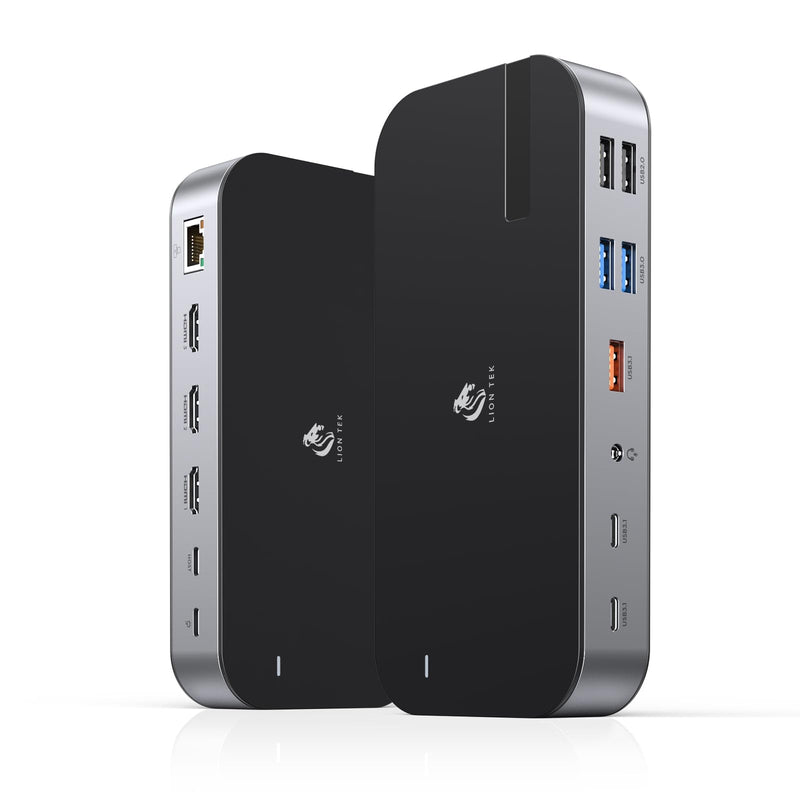 Laptop Docking Station,16 in 1 Docking Station USB C Docking Triple Monitor,USB C Dock Station with 3 HDMI,PD 100W, USB 3.1/3.0/2.0,RJ 45 Ethernet,SD/TF,Audio for Dell/HP/Lenovo Matte Black
