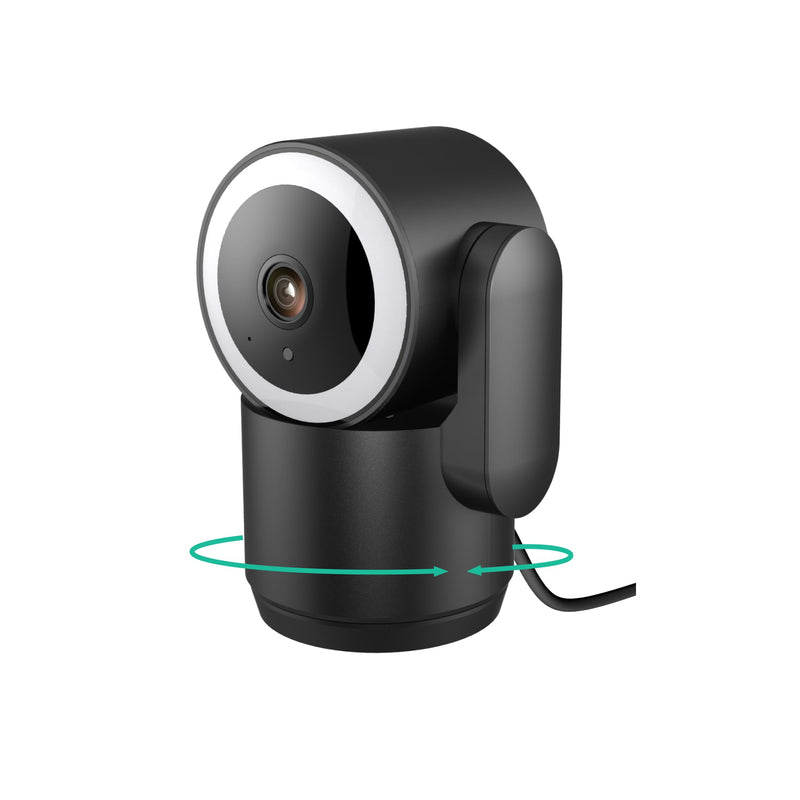 Luna 2K Indoor Cameras for Home Security, 2.4GHz & 5GHz WiFi, 360-Degree Pan-Tilt, Built-in Spotlight, Human Auto Tracking, Siren, Pet/Dog/Baby Camera with Phone app, Black (2025 Upgrade Version) V3 Black