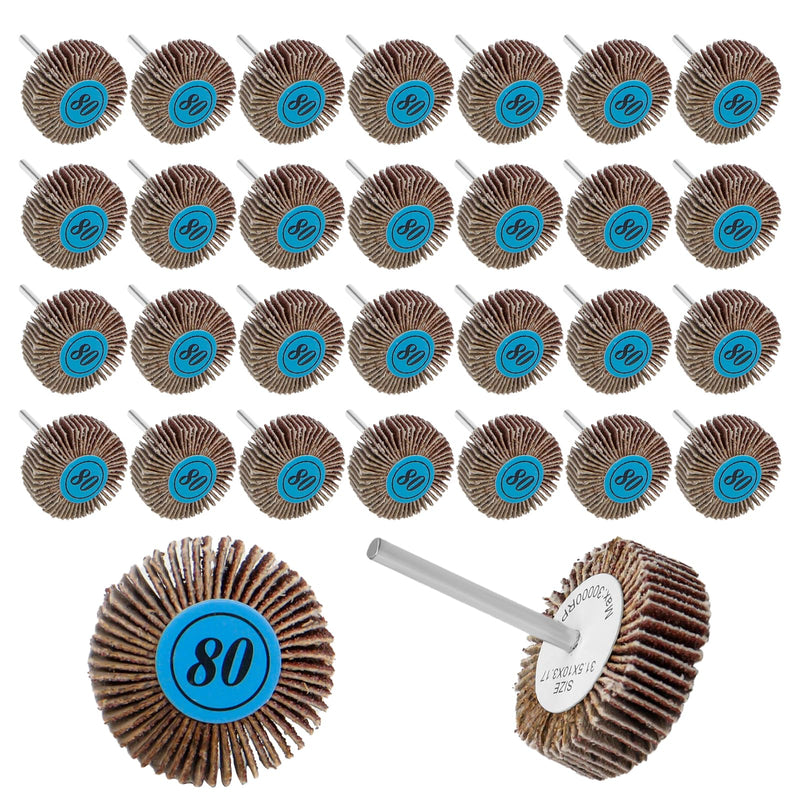 Pack of 30 Sanding Fans, 80 Grit Flap Sander, Fan Sander, Polishing Accessories, Polishing Disc for Sandpaper, Abrasive Polishing Wheels for Dremel Rotary Tools