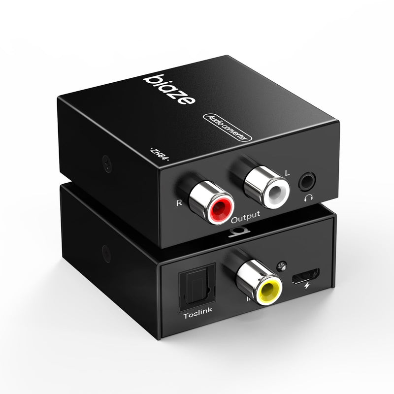 192kHz DAC Digital to Analog Audio Converter, Digital Audio SPDIF Optical Toslink Coaxial to Analog L/R & 3.5mm Jack Converters Optical to RCA Adapter for HDTV, DVD, Blu-Ray Players and PS3/4