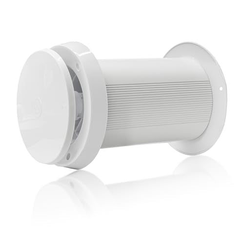 Passive Air Vent 4-Inch - Ideal for Home Rooms, Basements & Garages -With Thermostatic Auto Open at 10/Close at -5, Carbon Filter Airflow, Stainless Steel 304 Grille, Wall Mounted