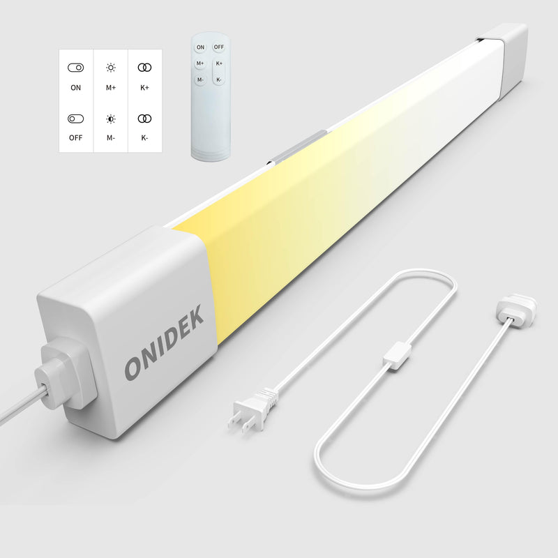 Under Cabinet Lights with Plug. 3000K-6500K Dimming and Color. with Wireless Control Panel and Remote Control.18W 1800LM for Garage, Kitchen, Bathroom, Closet, Office (24 inch) 24 inch