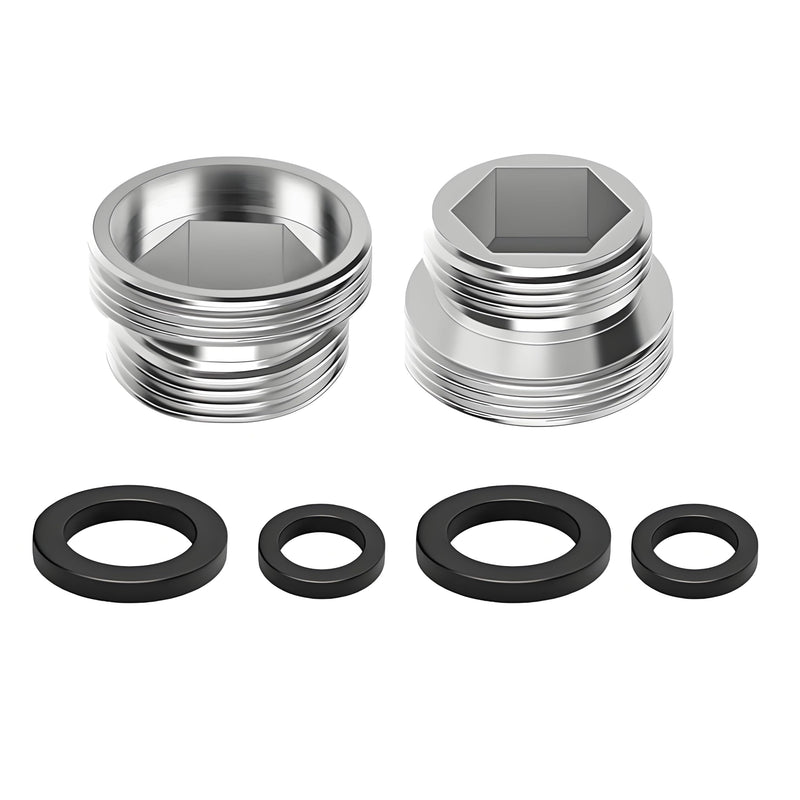 Tap Adapter, 2 Pieces M18-M22 Male Thread Double Thread Adapter Metal Tap Adapter with Rubber Gasket, for Kitchen Taps, Water Filters and Hoses, Water Saving Function M18-22