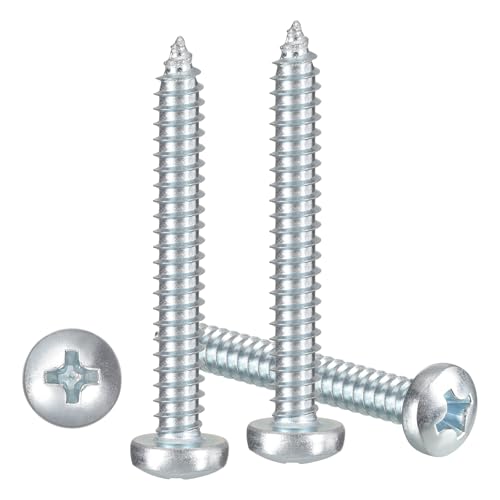 METALLIXITY Phillips Pan Head Self Tapping Screw #14x2 100Pcs #14x2" Silver 100