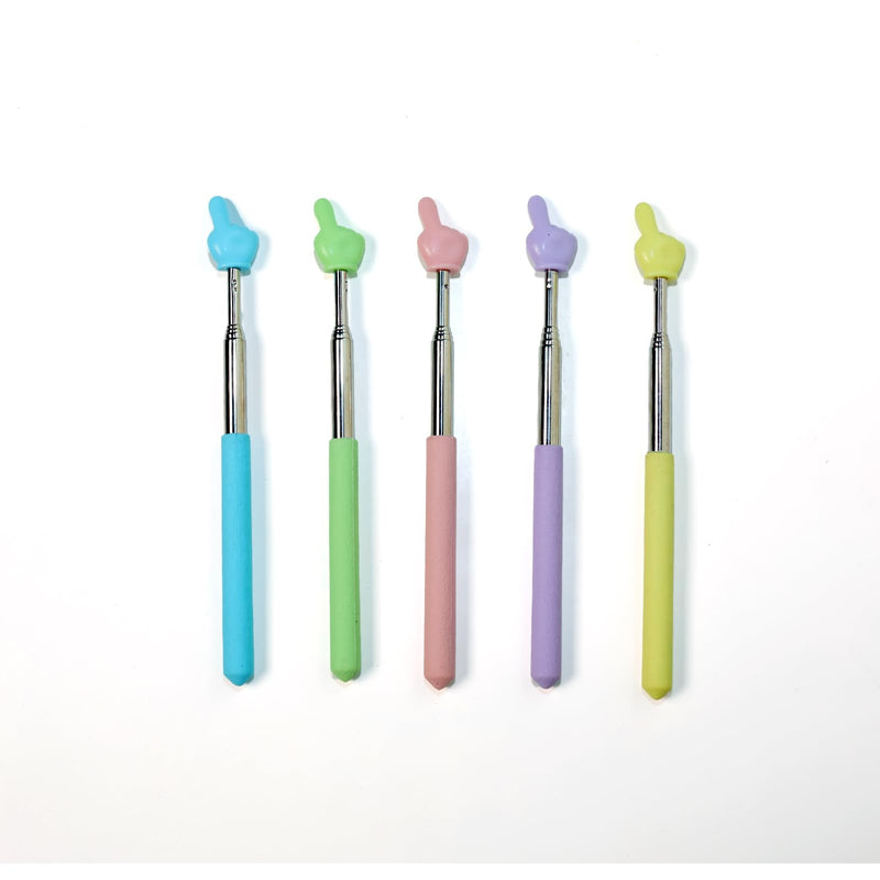 5Pcs 26.8Inch Extendable Telescopic Reading Stick,5colors Teaching Pointer for Classroom, Teaching, presentations, or Home Learning (Pink Purple Green Blue Yellow) Mixed