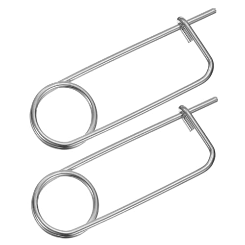 uxcell 2Pcs Brooch Shape Cotter Safety Pins, 0.31x6.5 Inch Zinc-Plated Carbon Steel Quick Lock Fastener, Spring Wire Pin for Farm, Lawn, Garden Hitch 2