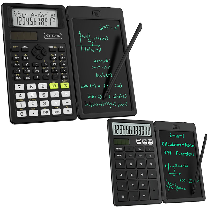 82MS Scientific Calculator Black and Basic Calculators with LCD Notepad Calculators