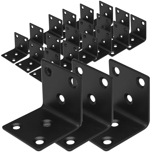 40Pcs Stainless Steel Angle Brackets 1.5"x1.5" Black L Brackets for Wood