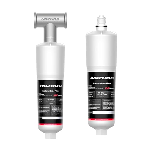 [Bundle]Mizudo Whole House Scale Inhibitor with 1 Pack Replacement Cartridge, Heater Water Softener for Aqua-Pure AP431 AP430SS