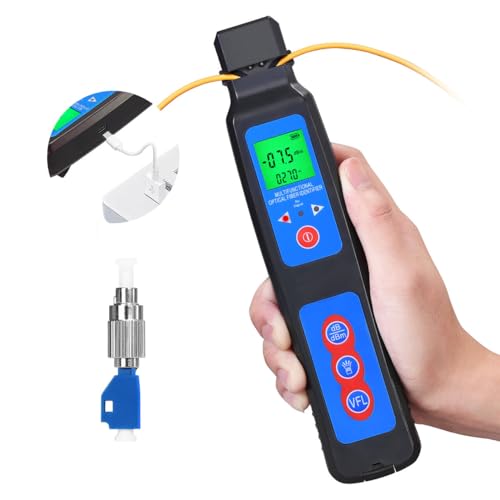 Rechargeable Live Fiber Optic identifier A-40A 800~1700nm wavelength Response Range,for 0.25 0.9 2.0 3.0mm, Single/Multi-Mode Universal, with LED Function and 1 FC-LC Adapter